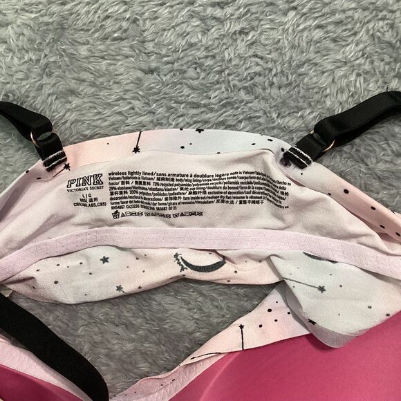 PINK Victoria's Secret Loungin' Scoop lightly lined bra Celestial Print Sz L - Picture 8 of 8